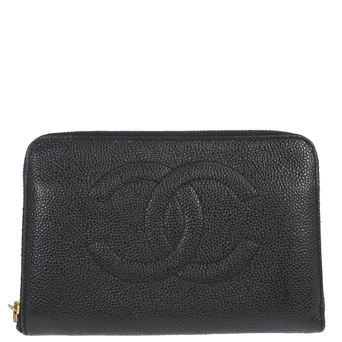 Chanel 1996-1997 Black Caviar Skin Wallet Purse
