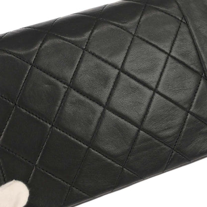 Chanel 1989-1991 Black Lambskin Single Flap Shoulder Bag