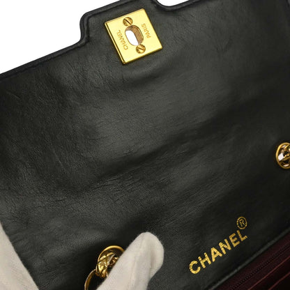 Chanel 1989-1991 Black Lambskin Single Flap Shoulder Bag