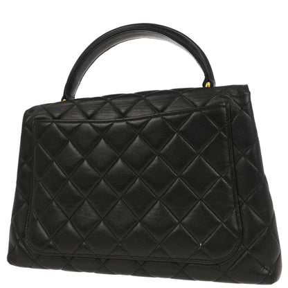 Chanel 1996-1997 Black Lambskin Kelly Top Handle Handbag