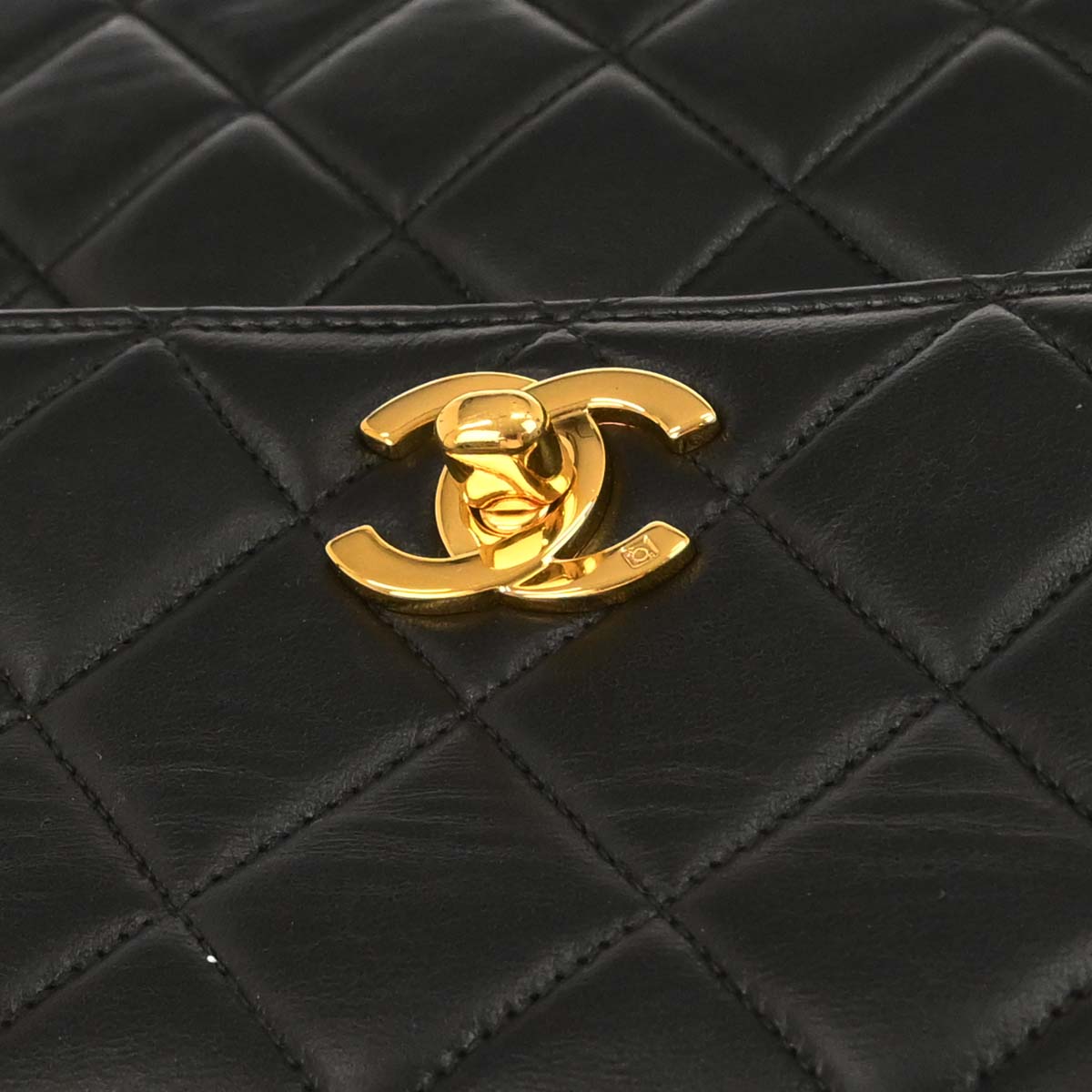 Chanel 1996-1997 Black Lambskin Kelly Top Handle Handbag
