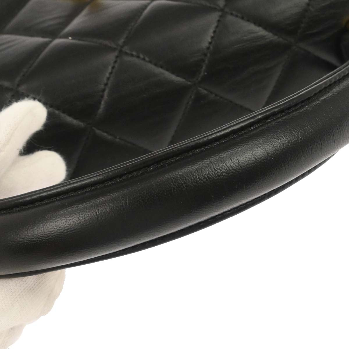 Chanel 1996-1997 Black Lambskin Kelly Top Handle Handbag