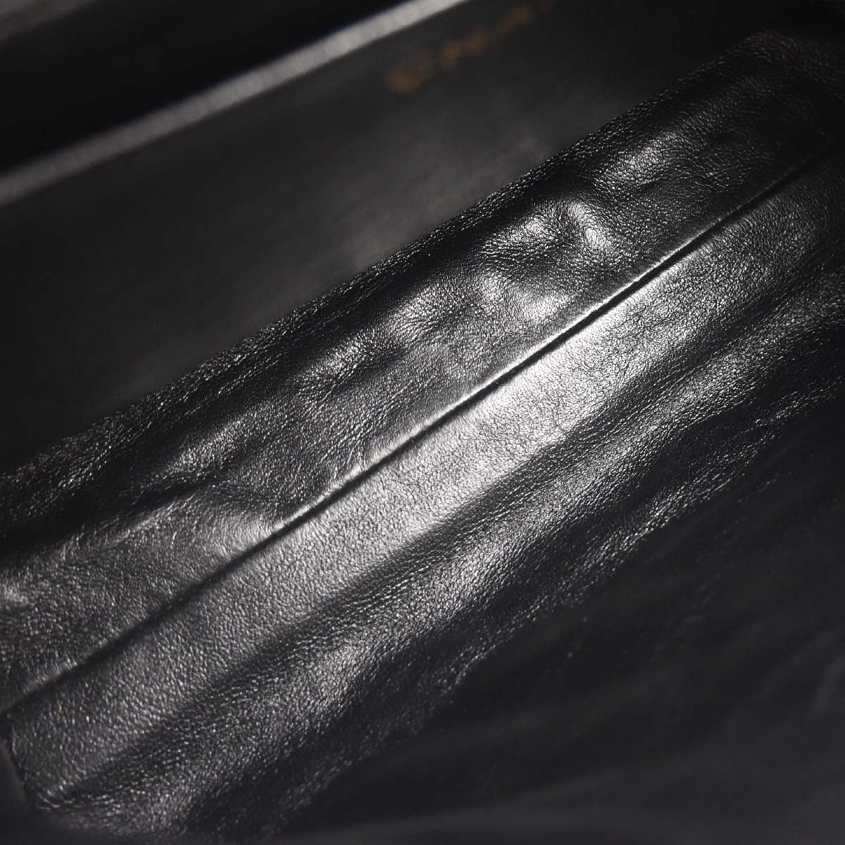 Chanel 1996-1997 Black Lambskin Kelly Top Handle Handbag