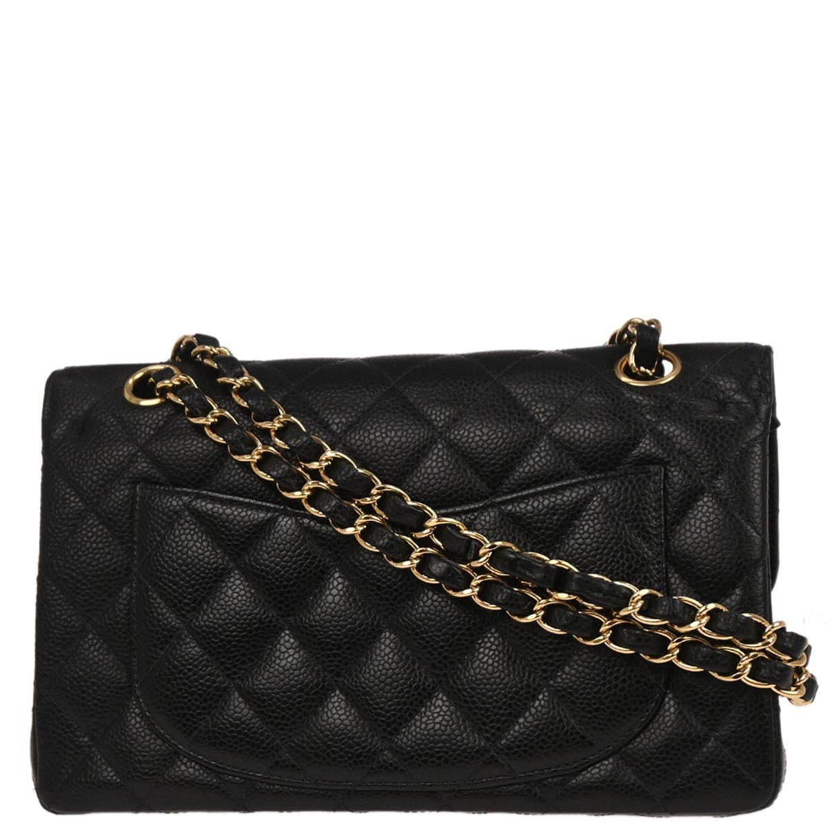 Chanel Black Caviar Skin Small Classic Double Flap Shoulder Bag