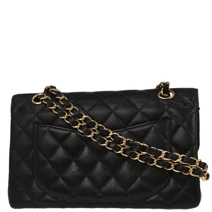 Chanel Black Caviar Skin Small Classic Double Flap Shoulder Bag
