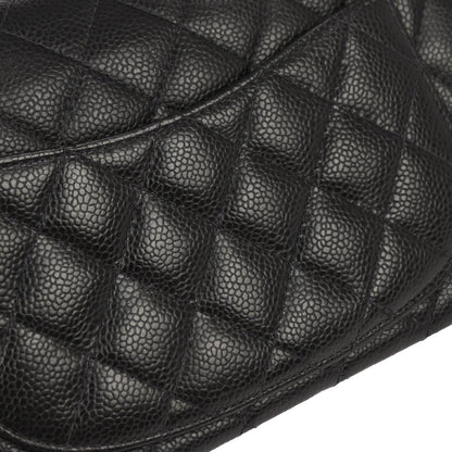 Chanel Black Caviar Skin Small Classic Double Flap Shoulder Bag