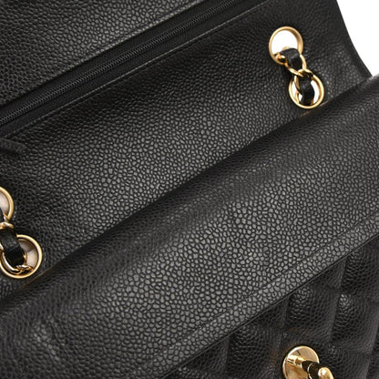 Chanel Black Caviar Skin Small Classic Double Flap Shoulder Bag