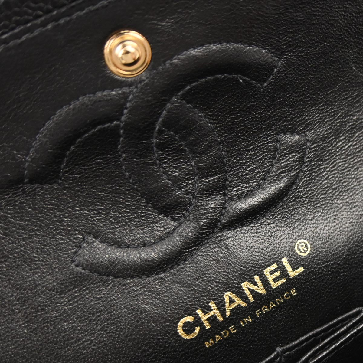 Chanel Black Caviar Skin Small Classic Double Flap Shoulder Bag