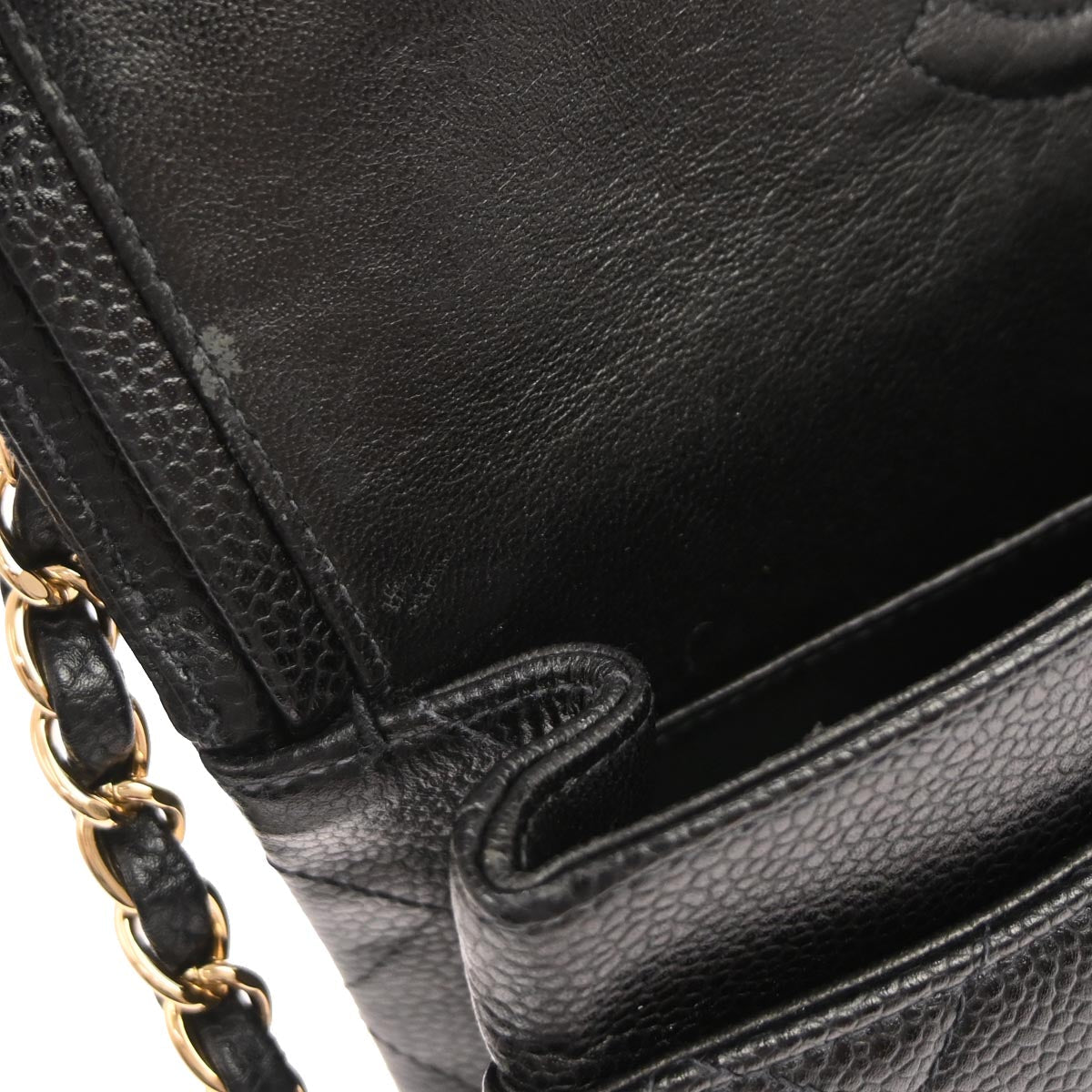 Chanel Black Caviar Skin Small Classic Double Flap Shoulder Bag