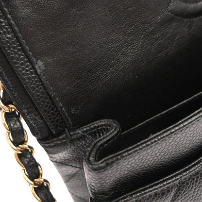 Chanel Black Caviar Skin Small Classic Double Flap Shoulder Bag