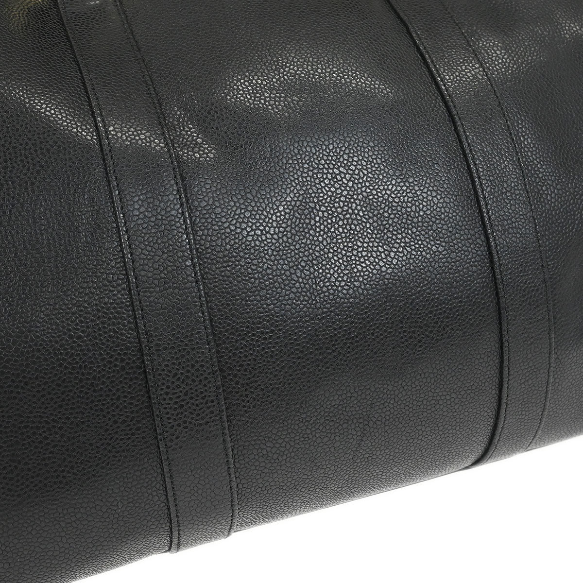 Chanel 1994-1996 Black Caviar Skin 2way Shoulder Duffle Bag