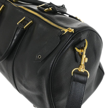 Chanel 1994-1996 Black Caviar Skin 2way Shoulder Duffle Bag