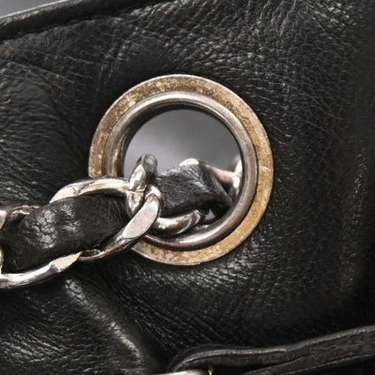 Chanel 1996-1997 Black Lambskin Chain Shoulder Bag
