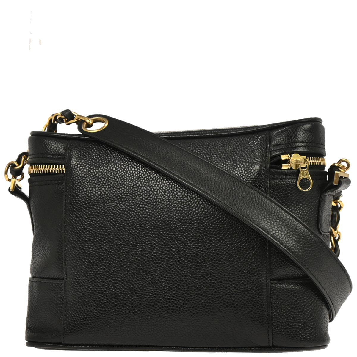 Chanel Black Caviar Skin Triple CC Shoulder Bag