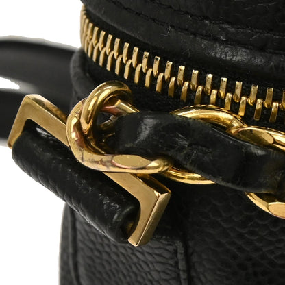 Chanel Black Caviar Skin Triple CC Shoulder Bag