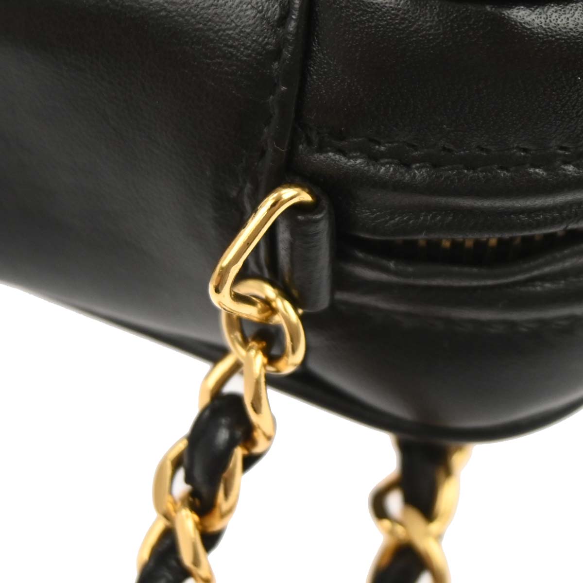 Chanel Black Lambskin Triple CC Camera Bag Small