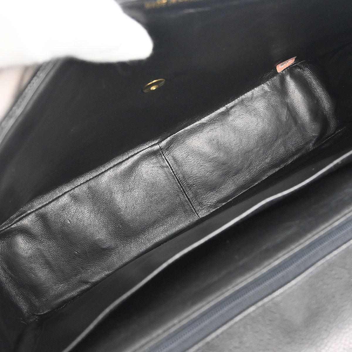 Chanel 1991-1994 Black Caviar Skin Chevron Maxi Classic Flap Shoulder Bag