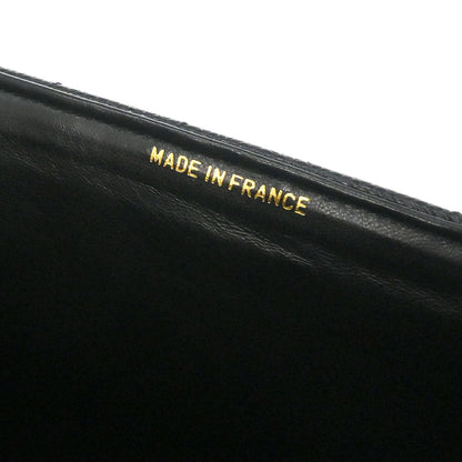 Chanel 1991-1994 Black Caviar Skin Chevron Maxi Classic Flap Shoulder Bag