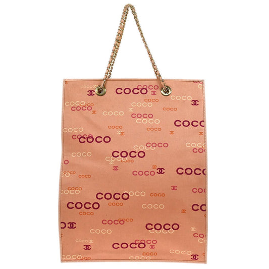 Chanel 2002-2003 Pink Canvas COCO Tote Handbag