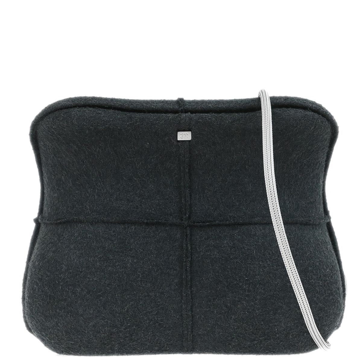 Chanel 1997-1999 Gray Felt Hip Bag Shoulder Bag