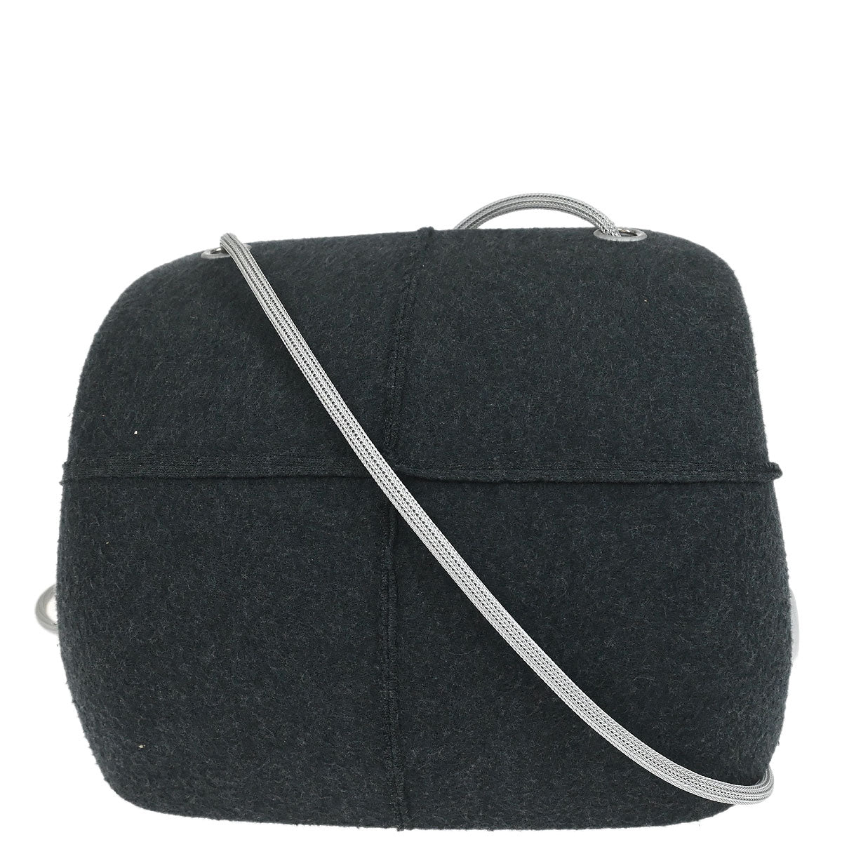 Chanel 1997-1999 Gray Felt Hip Bag Shoulder Bag