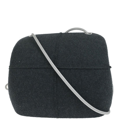 Chanel 1997-1999 Gray Felt Hip Bag Shoulder Bag