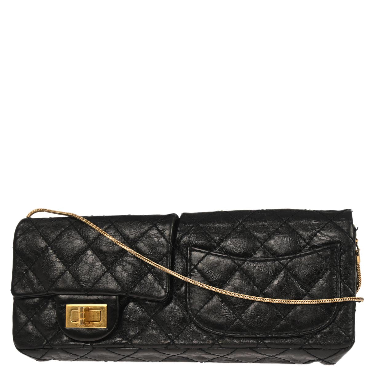 Chanel 2008-2009 Black Calfskin Mademoiselle Lock Double Sided Flap Shoulder Bag