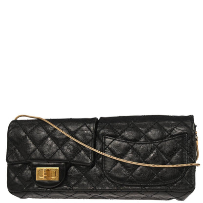 Chanel 2008-2009 Black Calfskin Mademoiselle Lock Double Sided Flap Shoulder Bag