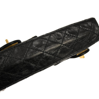 Chanel 2008-2009 Black Calfskin Mademoiselle Lock Double Sided Flap Shoulder Bag