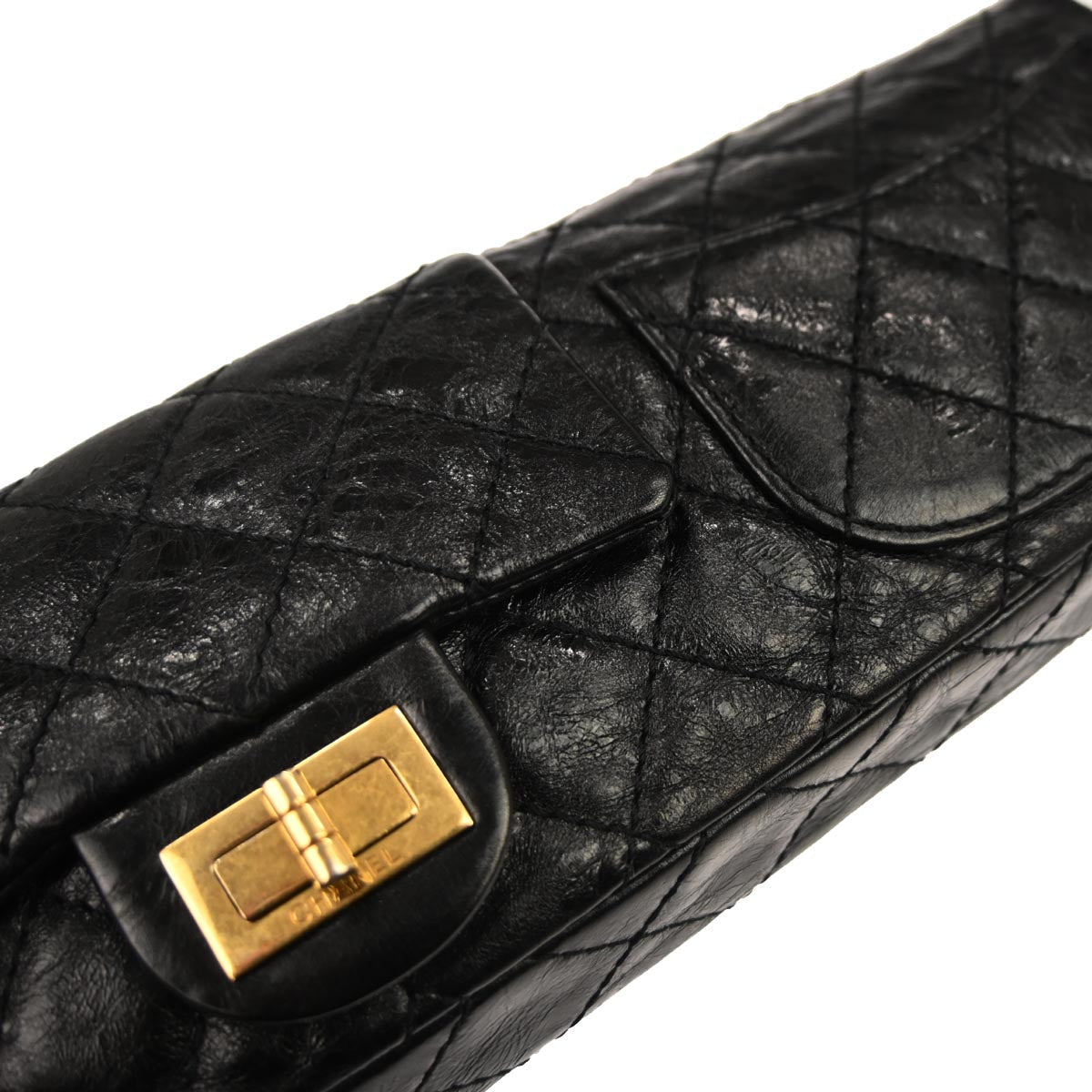 Chanel 2008-2009 Black Calfskin Mademoiselle Lock Double Sided Flap Shoulder Bag