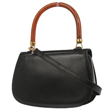 Gucci Black Acrylic Handle 2way Shoulder Handbag