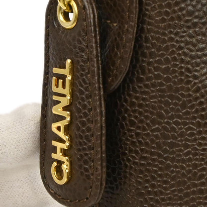 Chanel 1997-1999 Brown Caviar Skin Tote Handbag