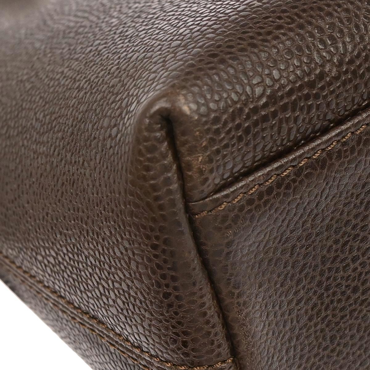 Chanel 1997-1999 Brown Caviar Skin Tote Handbag