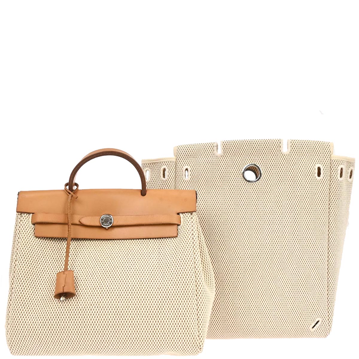Hermes Beige Toile GM Herbag a Dos Backpack