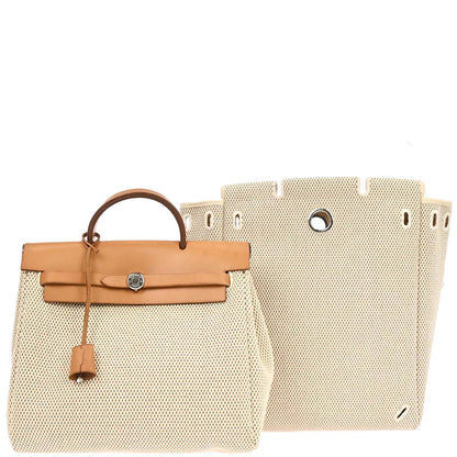 Hermes Beige Toile GM Herbag a Dos Backpack