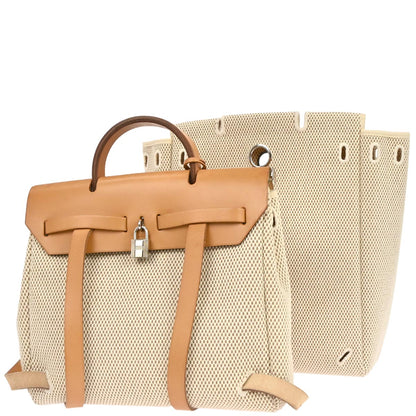 Hermes Beige Toile GM Herbag a Dos Backpack