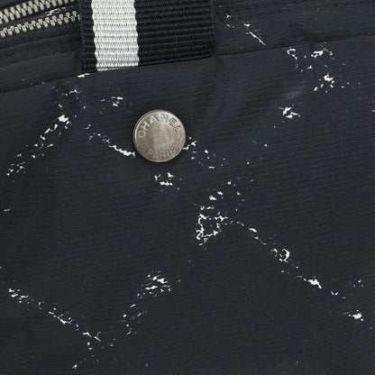 Chanel Black Jacquard Nylon Travel Line Handbag