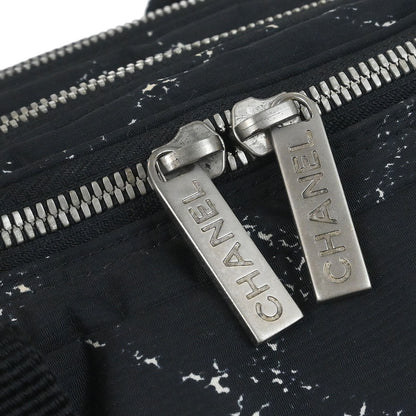 Chanel Black Jacquard Nylon Travel Line Handbag