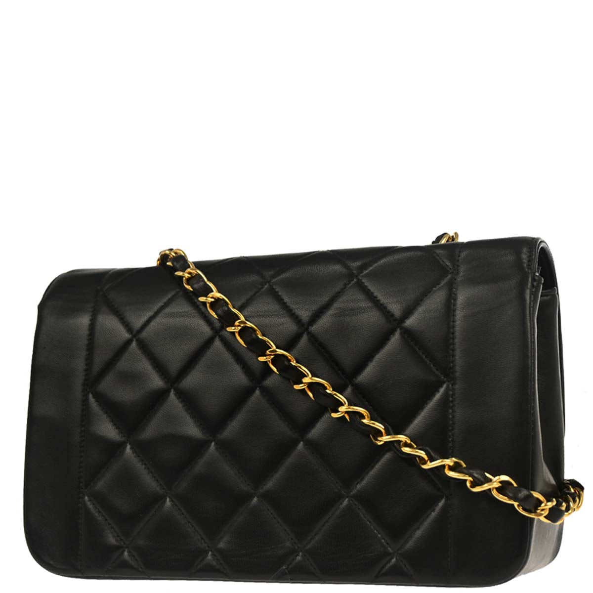 Chanel Black Lambskin Small Diana Shoulder Bag