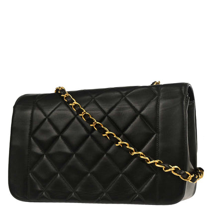 Chanel Black Lambskin Small Diana Shoulder Bag