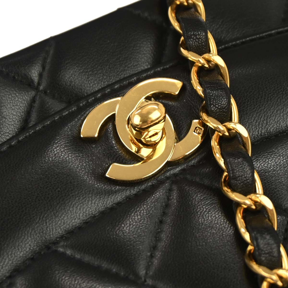 Chanel Black Lambskin Small Diana Shoulder Bag