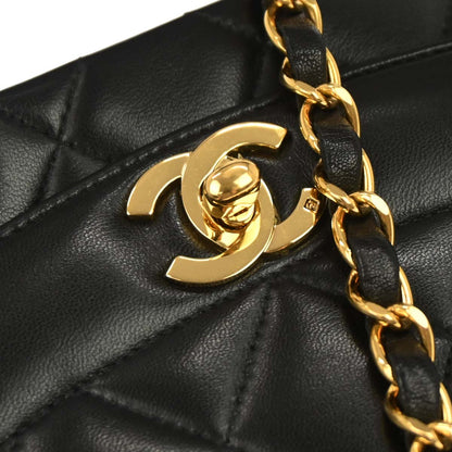 Chanel Black Lambskin Small Diana Shoulder Bag