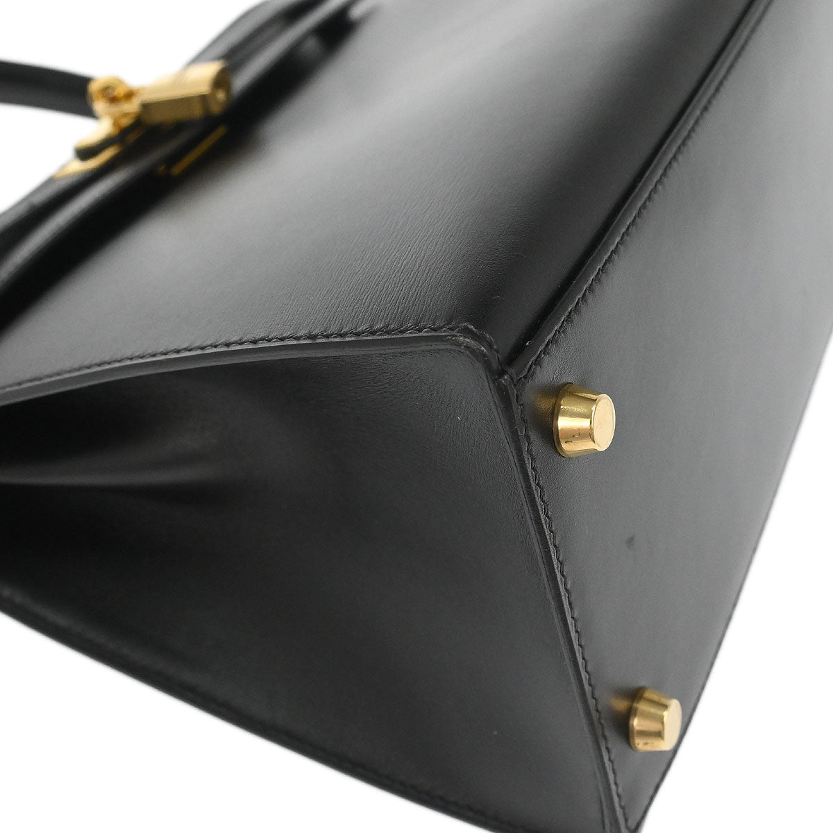 Hermes Black Box Calf Kelly 28 Sellier 2way Shoulder Handbag