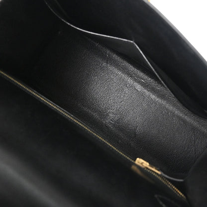 Hermes Black Box Calf Kelly 28 Sellier 2way Shoulder Handbag