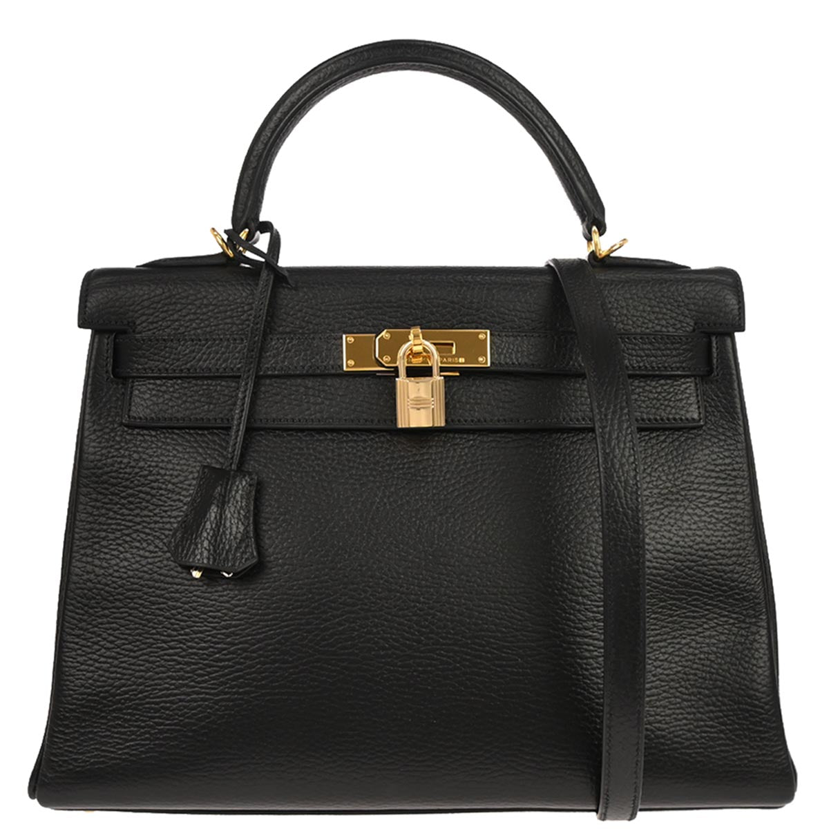 Hermes Black Ardennes Kelly 32 Retourne 2way Shoulder Handbag