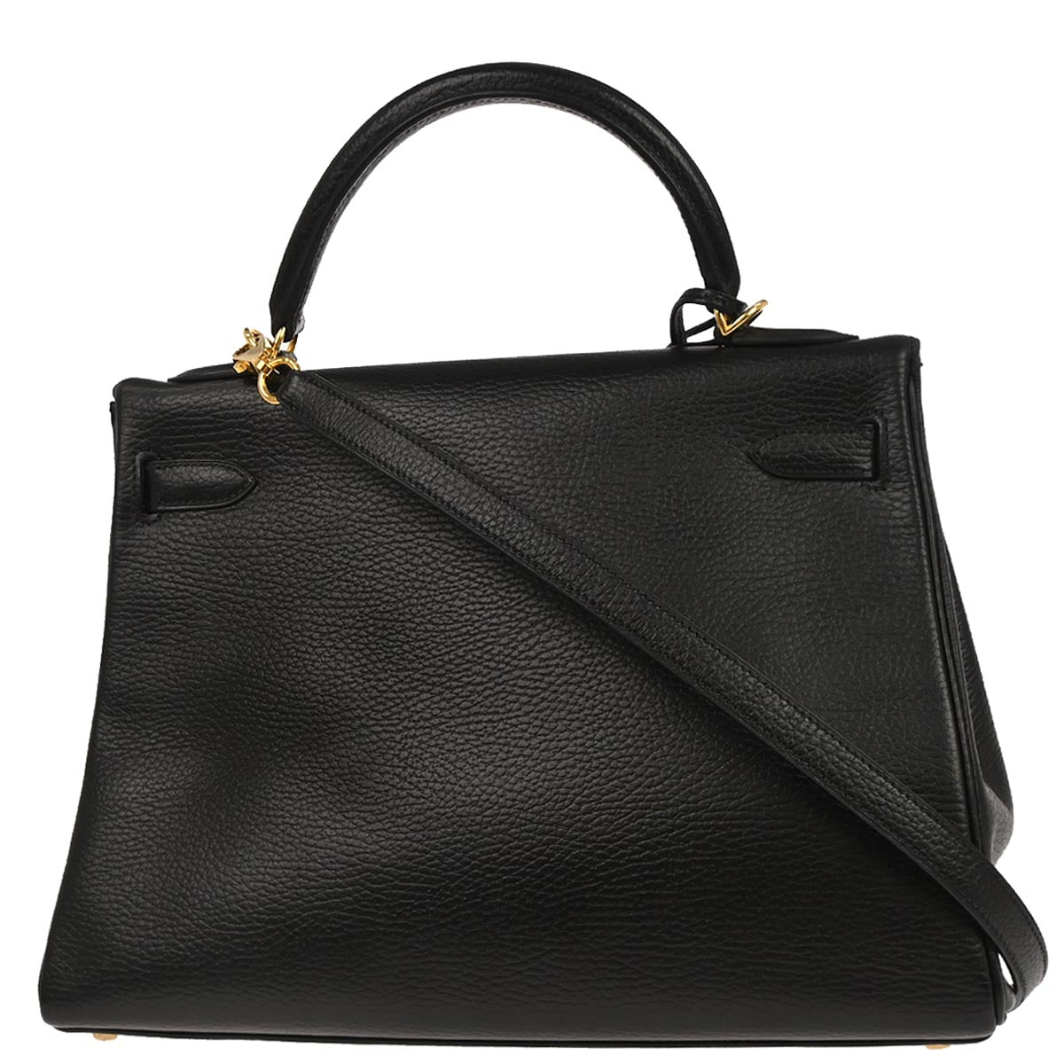 Hermes Black Ardennes Kelly 32 Retourne 2way Shoulder Handbag