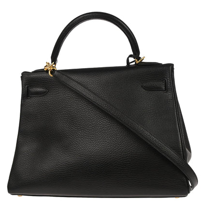 Hermes Black Ardennes Kelly 32 Retourne 2way Shoulder Handbag