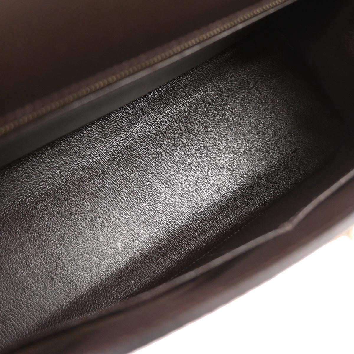 Hermes Ebene Box Calf Kelly 32 Sellier 2way Shoulder Handbag