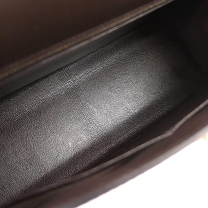 Hermes Ebene Box Calf Kelly 32 Sellier 2way Shoulder Handbag