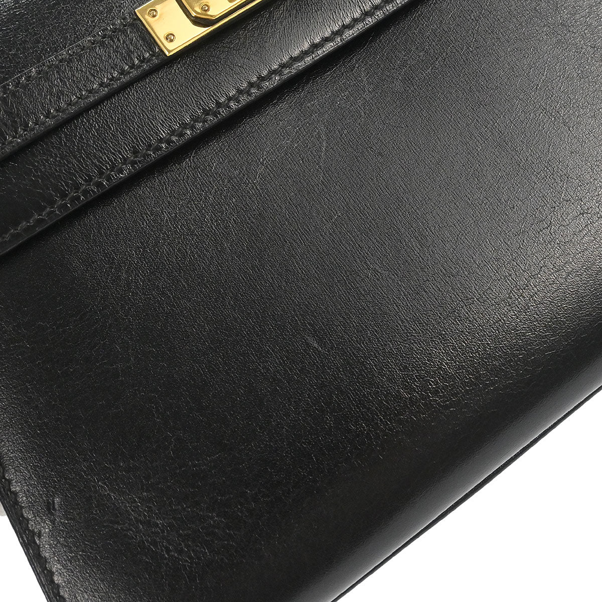 Hermes Black Box Calf Mini Kelly 20 2way Sellier Shoulder Handbag